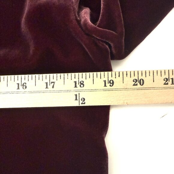 Theory Size S Mock Neck Choker Collar Velvet Top Cutout Blouse Dark Currant Red - Picture 6 of 10